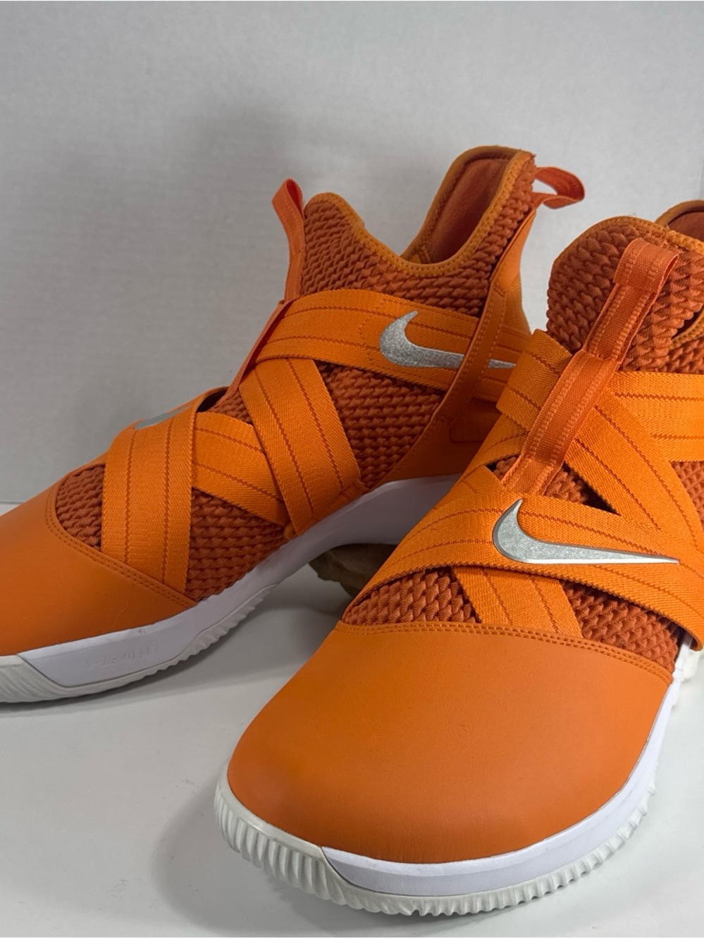 Nike Men Clay Orange Crisscross Athletic Sneakers with Silver Swoosh
